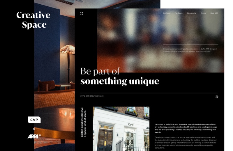Membership site for the CVP and ARRI creative space in London.